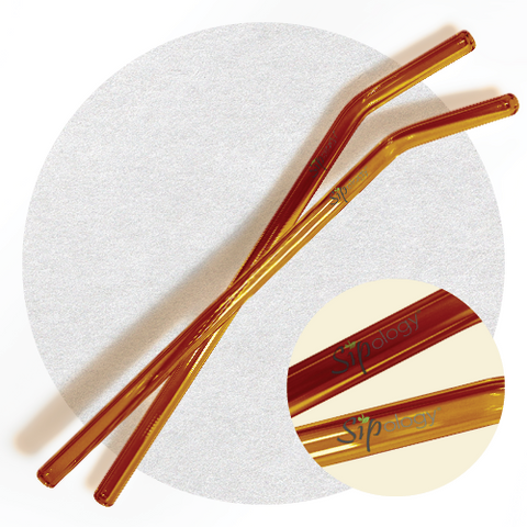 Boo-riffic Orange Glass Straws (2-pk)