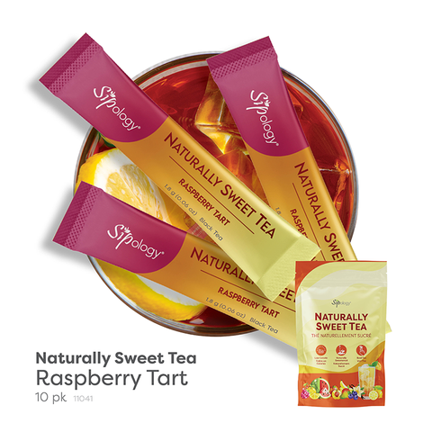 Sipology Sipology: Naturally Sweet Iced Tea - Raspberry Tart - 10 Pack Sticks - Instant Black Tea Powder, Natural Caffeine, Refreshing Drink, Organic Stevia — product image