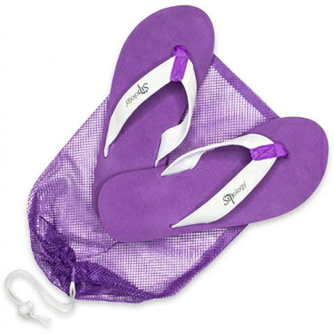 Comfort Purple Flip-Flops with Mesh Travel Bag